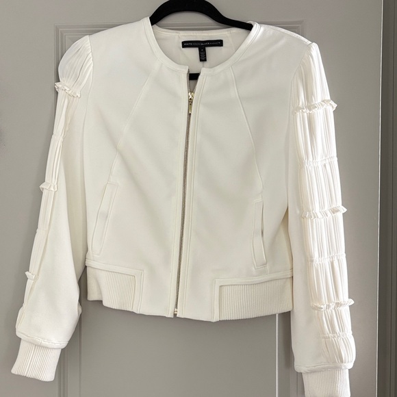 White House Black Market Jackets & Blazers - White Bomber Jacket